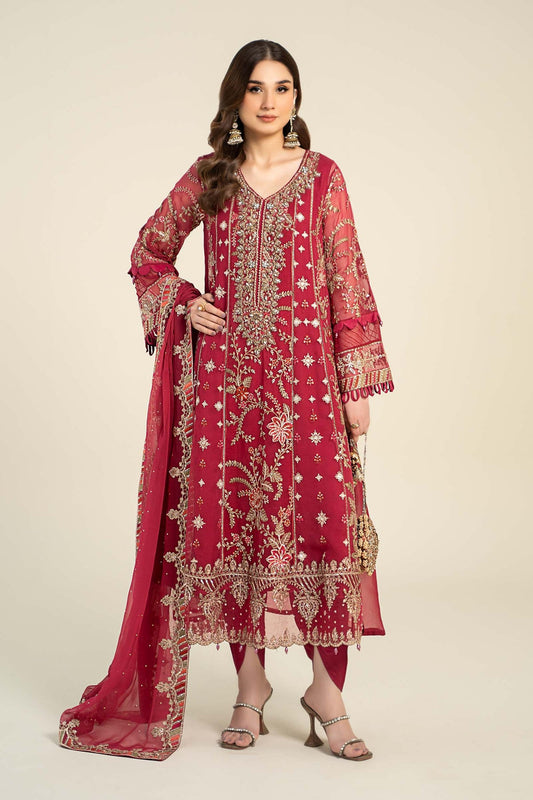 Embroidered Chiffon Suit | MCS-24-107