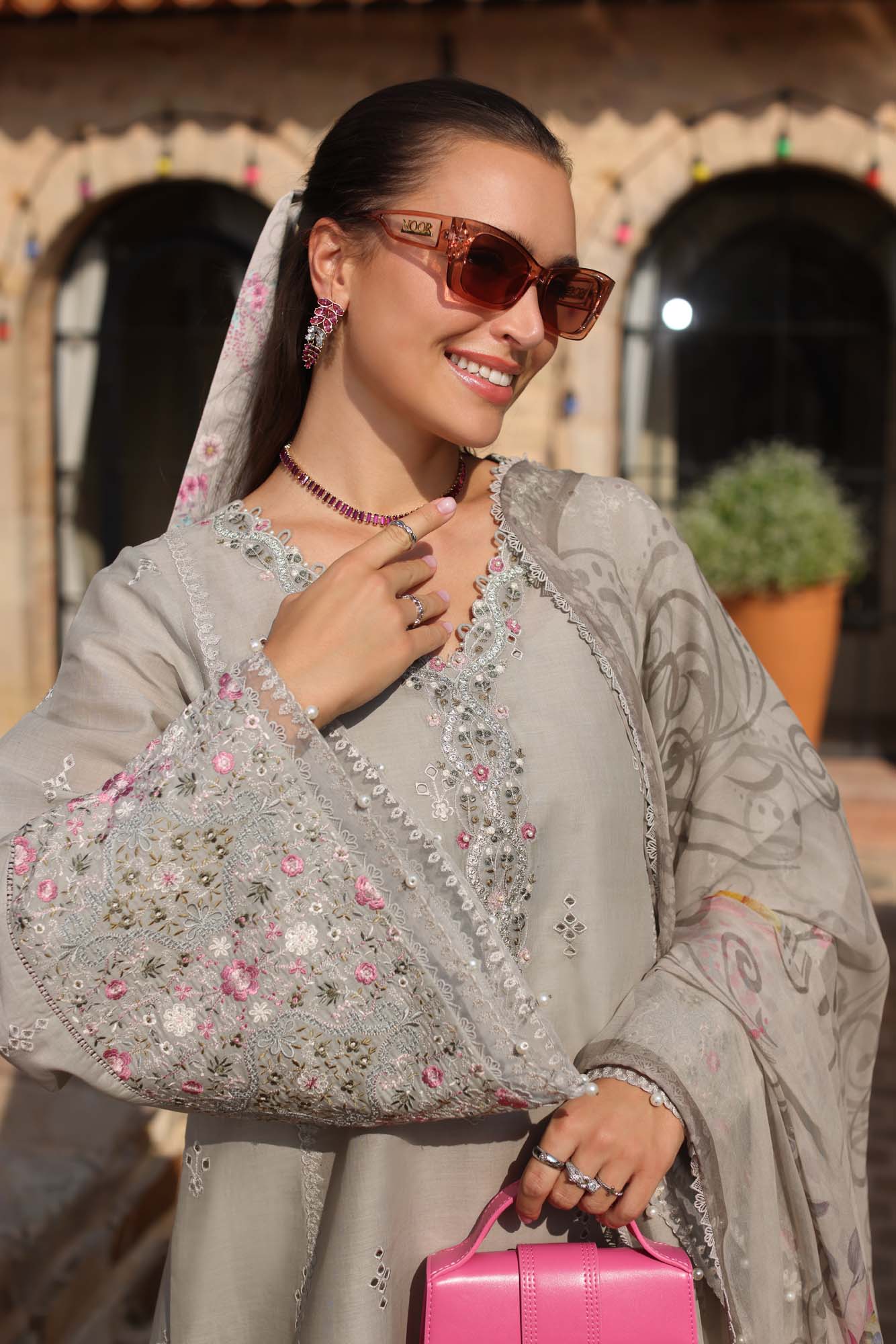 Noor by Saadia Asad Luxe Chikankari Unstitched Lawn 3Pc Suit D1-B