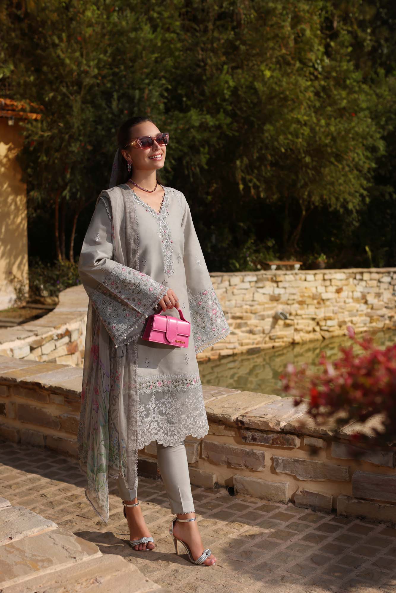 Noor by Saadia Asad Luxe Chikankari Unstitched Lawn 3Pc Suit D1-B