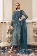 UNSTITCHED CHIFFON | MPC-23-102 TEAL BLUE