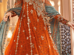 Unstitched MBROIDERED - Burnt Orange, Fuchsia Pink (BD-2506)